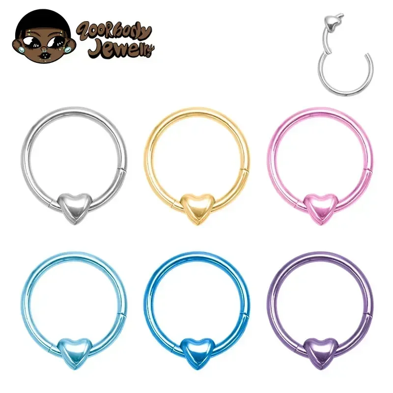 ASTM F136 Titanium Heart Click - Zoor Body Jewelry avaliação e preço