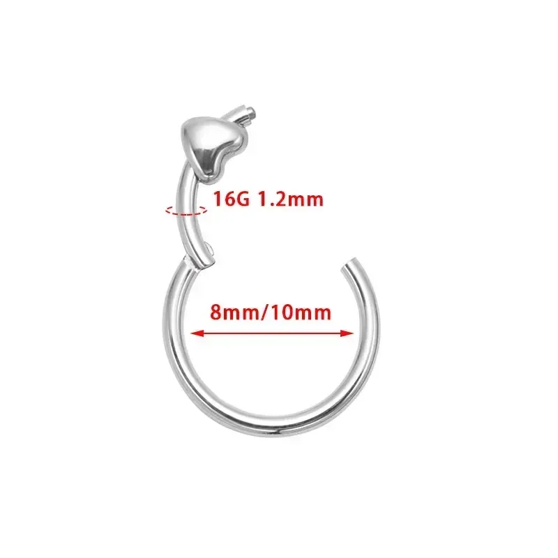 ASTM F136 Titanium Heart Click - Zoor Body Jewelry avaliação e preço